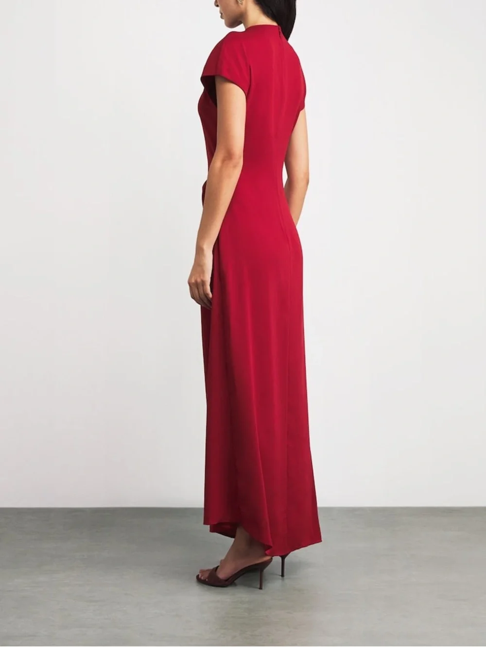 STAUD Zaya Draped Maxi Dress Red Size 0 NWT Designer Gown - Picture 3 of 16